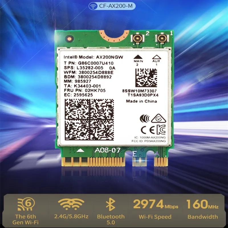  2974Mbps  5.0 WIFI6 , ̴ PCIE 802.11ax 160Mhz 뿪, NIC Ʈ WIFI ī, AX200NGW , 2.4g/5.8g